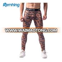 Hot Fashion Camouflage Printed Running Training  Athletic Workout Compression Mens Leggings Fitness